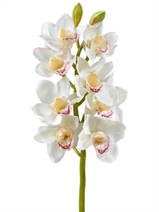 Орхидея Цимбидиум белая ветвь средняя (искусственная) Treez Collection