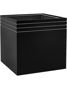 Кашпо Line-up cube matt black with liner and wheelplate (Nieuwkoop Europe)