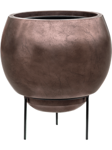 {{photo.Alt || photo.Description || 'Кашпо Metallic silver leaf globe elevated with технический горшок + foot (Nieuwkoop Europe)'}}