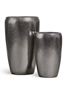 Кашпо TREEZ Effectory Metal Высокий округлый конус Стальное серебро, 38963 38963