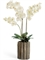 Орхидея Фаленопсис белая (SuperRealTouch) композиция в кашпо под дерево (искусственная) Treez Collection - фото 64819