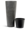 Кашпо TREEZ Effectory Beton высокий конус тёмно-серый бетон 3375 - фото 69287